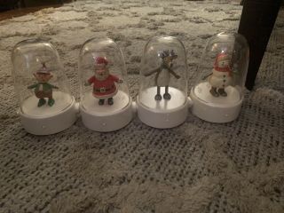 Hallmark 2008 Set Of 4 Happy Tappers,  Santa,  Snowman,  Reindeer,  Elf Musical