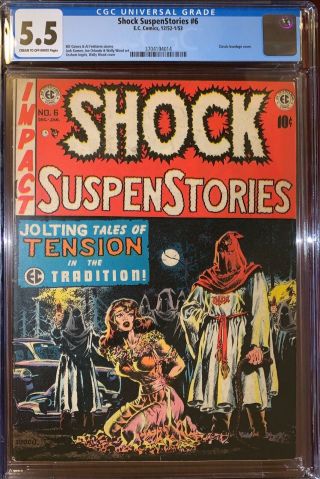 Shock Suspenstories 6 Cgc 5.  5 Ec Comics 1952 Golden Age Horror Sci - Fi & Crime