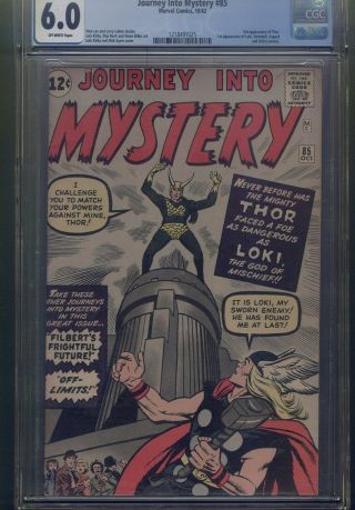 Journey Into Mystery 85 Cgc 6.  0 Universal Grade 1962 Marvel 3rd Thor 1st Loki