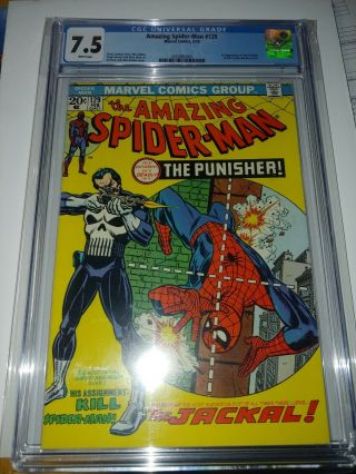 The Spider - Man 129 Cgc 7.  5 1st Appearance Punisher White Pages Wp 1974