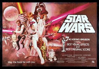 Star Wars ✯ Cinemasterpieces Rare Red Uk British Quad Movie Poster 1977