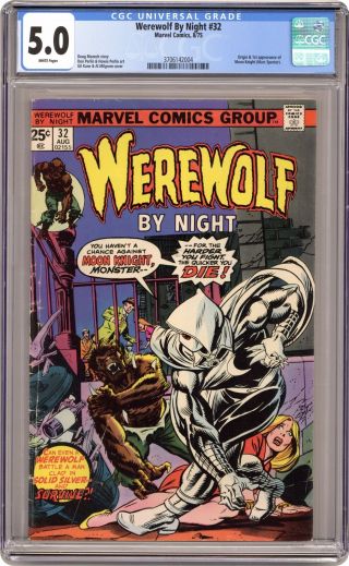 Werewolf By Night 32 Cgc 5.  0 1975 3706142004 1st App.  Moon Knight