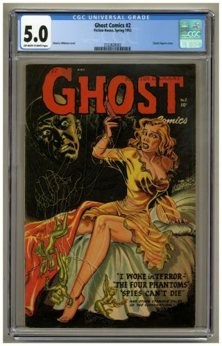 Ghost Comics 2 (cgc 5.  0) Ow - W Pgs Fiction House 1952 Lingerie Cover (j 1961)