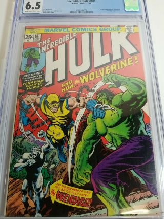 1974 Marvel Comics - Incredible Hulk 181 CGC 6.  5 OW - WP 1st Wolverine Appearance 3
