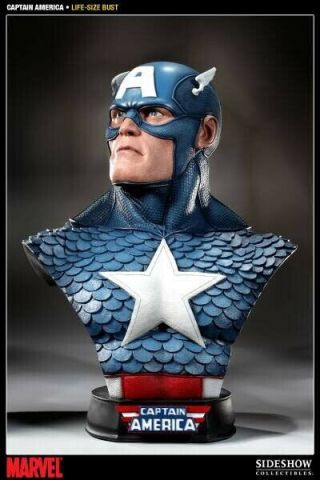 Marvel Sideshow Collectibles Captain America Life Size Bust 1:1 Scale