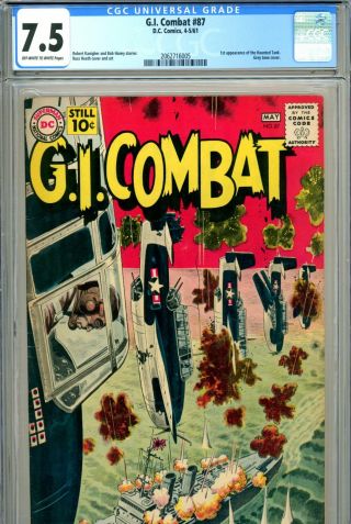 G.  I.  Combat 87 Cgc Graded 7.  5 - First Haunted Tank - Russ Heath Cover And Art