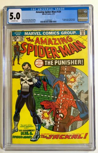 Spider - Man 129 (1974) - Cgc - 5.  0 - 1st Punisher App.  Key Book - Slab