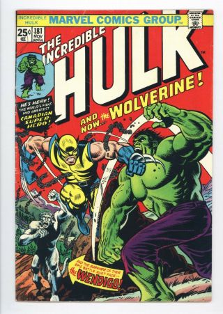 Incredible Hulk 181 Vol 1 Upper Mid Grade 1st App Wolverine With Mvs