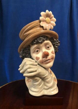 Lladro Melancholy Clown Bust - Autographed By Jose Lladro