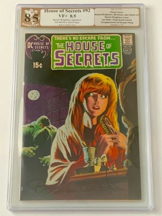 Dc Comics House Of Secrets 92 Pgx 8.  5 Ow/w Signed By Bernie Wrightson