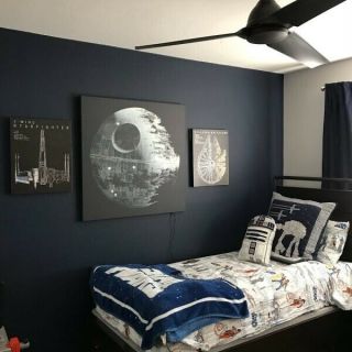 Star Wars Death Star Lighted Canvas Rare Item By Pottery Barn 36x36 By 1.  25 "