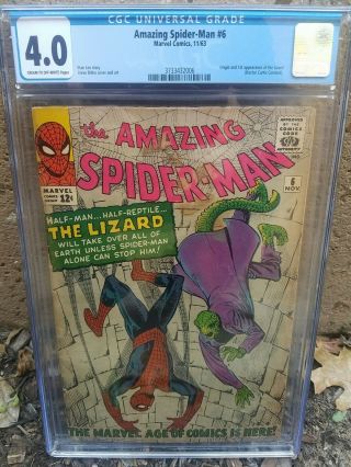 The Spider - Man 6 Cgc 4.  0 1963 1st App.  Lizard