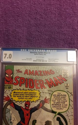 Spiderman 3 Cgc 7.  0 Key Silver Age Marvel (1st Appearance And Orgin Of 2