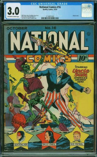 National Comics 16 Cgc 3.  0 Ow/w Pages Classic Cover
