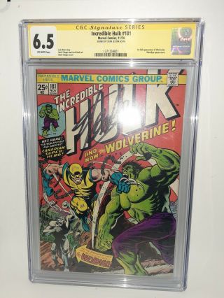 Marvel Incredible Hulk 181 Cgc 6.  5 First Wolverine Ss Stan Lee