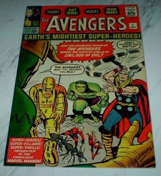 Avengers 1 Vf 8.  0 Ow Pages 1963 Marvel 1st Avengers & Origin
