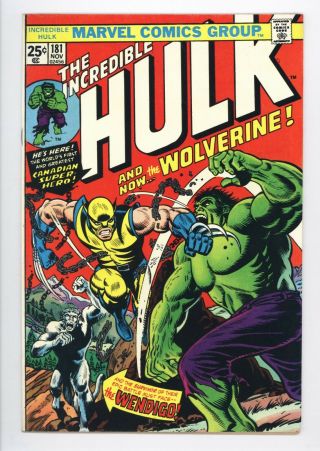 Incredible Hulk 181 Vol 1 Almost Perfect 1st Wolverine With Mvs