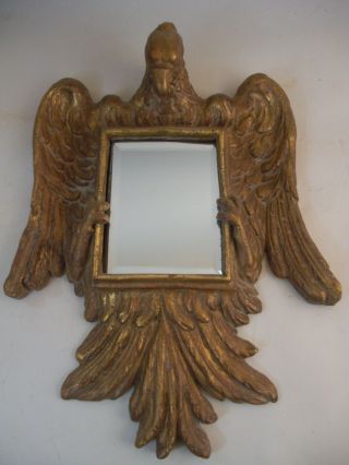 Lg Gold Gilded Gold Modern Federal Style Eagle Wall Mirror American French Style