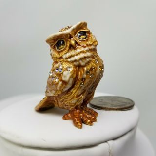 Jay Strongwater Owl Mini Figurine Swarovski Crystals Animal Bird