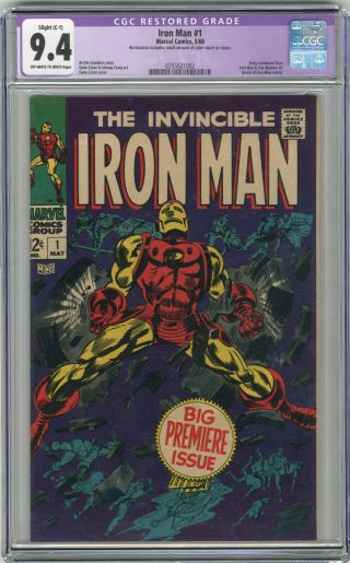 1968 Iron Man 1 Cgc 9.  4 Restored