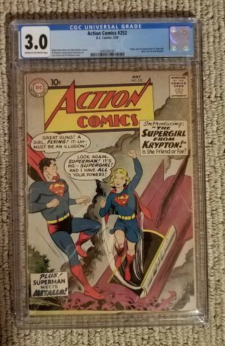 Action Comics 252 Cgc 3.  0 1st Supergirl