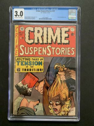 Crime Suspenstories 22 (1954) Classic Decapitation Cover Cgc Gd/vg 3.  0 Ow/w