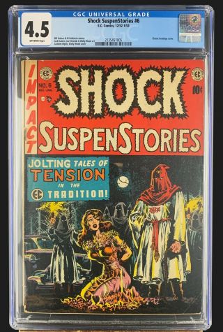 Shock Suspenstories 6 Cgc 4.  5 Ec Comics 1952 Golden Age Horror Sci - Fi & Crime