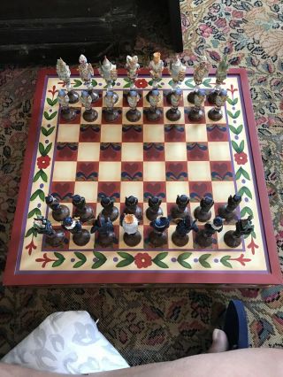 Jim Shore 3 In 1 Game Set Chess Checkers & Backgammon Nib Very Rare