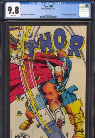 Thor 337 (1983) Cgc 9.  8 Wp 1st Beta Ray Bill Appearance Walt Simonson Cover