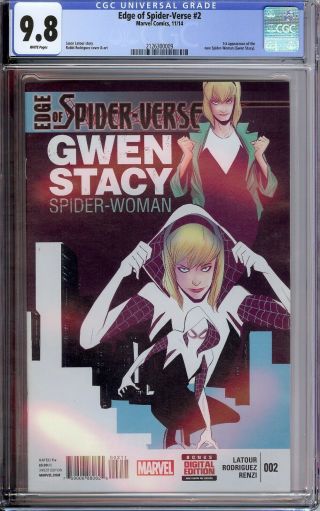 Edge Of Spider - Verse 2 Cgc 9.  8 Wp 1st App.  Of The Spider - Woman (gwen Stacy
