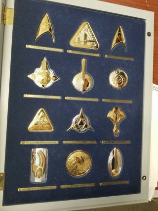 Vip Gift Series 2 Franklin Official Star Trek Insignia Badges Silver Gold