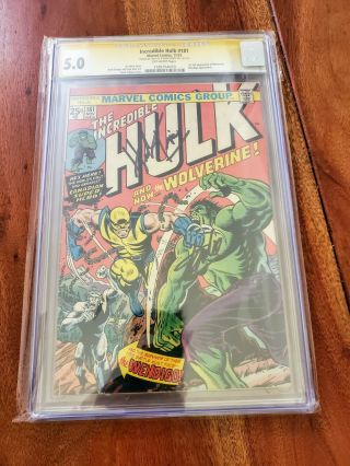 Incredible Hulk 181 Cgc 5.  0 1st Wolverine Ss Signed 2x Stan Lee Herb Trimpe Rare