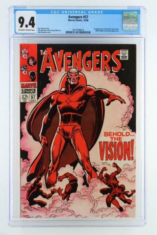 Avengers 57 - Cgc 9.  4 Nm Marvel 1968 - 1st App Of The Silver Age Vision