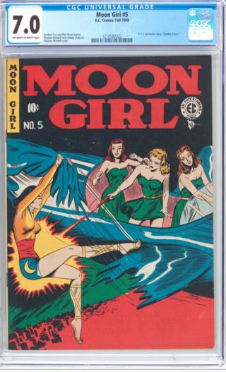 Moon Girl 5 (ec,  1949) Cgc 7.  0 Unrestored 1st Ec Horror Story