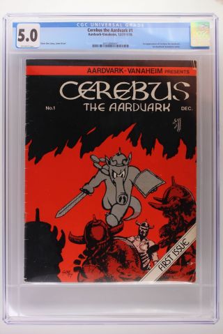 Cerebus The Aardvark 1 - Aardvark Vanaheim 1977 - Cgc 5.  0 - 1st App Of Cerebus