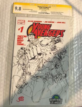 Young Avengers 1 Cgc 9.  8 White Wizard World Wwla Con Edition Sketch Variant