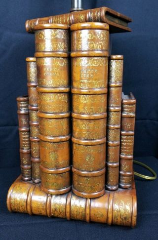 Large Designer Theodore Alexander Faux Book Solid Wood Handmade Lamp