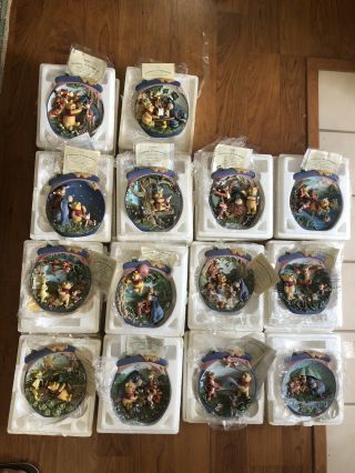 Winnie The Pooh Collector Plates Bradford Exchange Complete Set Of 14 W/ Wow