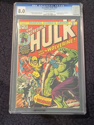 Incredible Hulk 181 Cgc 8.  0 Universal 1: Wolverine - Off White / White Pages