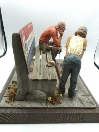 Bus Stop Bench Baseball Boy,  Dog,  man retired,  1990 Michael Garman Sculpture 3
