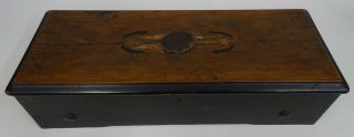 19th Century Swiss 10 Air Cylinder Music Box 22 " Long Inlaid Veneer Case
