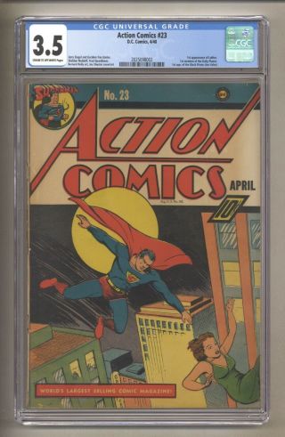 ACTION COMICS 23 (CGC 3.  5) C/OW 1st app Lex Luthor Superman 4/1940 DC Comics 3