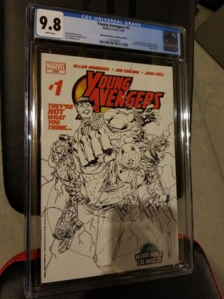 Young Avengers 1 Cgc 9.  8 White Wizard World Wwla Con Edition Sketch Variant