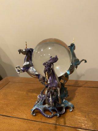Franklin Unicorns Of The Age W/ Crystal Ball By Sue Dawe.  Rare