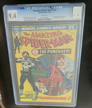The Spider - Man 129 Cgc 9.  4 White Pages 1st Punisher Frank Castle Marvel