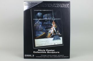 Code 3 Collectibles Star Wars A Hope Style A Movie Poster Sculpture Le 3000