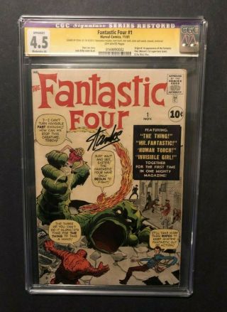 Fantastic Four 1 Cgc 4.  5 (ow) Ss Stan Lee - Restored