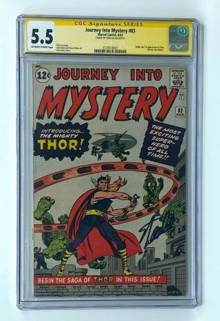 Journey Into Mystery 83 Marvel Stan Lee Signed Cgc 5.  5 Thor 1st Appearance