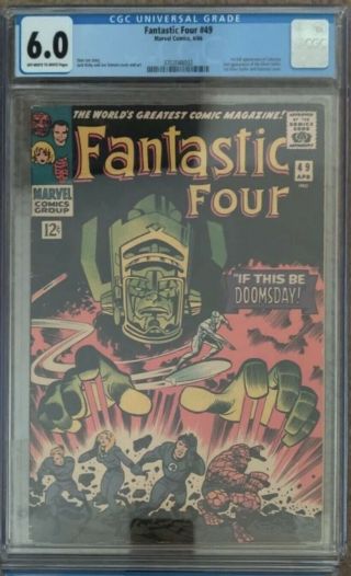 Fantastic Four 49 Cgc 6.  0 Ow/w 1st Full Appearance Of Galactus Marvel 1966 Mcu