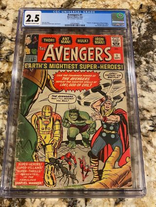 Avengers 1 Cgc 2.  5 Ow - White Pages 1st Appearance & Origin Of The Avengers Mcu
